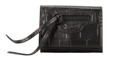 Balenciaga Neo Classic Mini Wallet, &pound;180, Accessories, Black, Leather, Front view